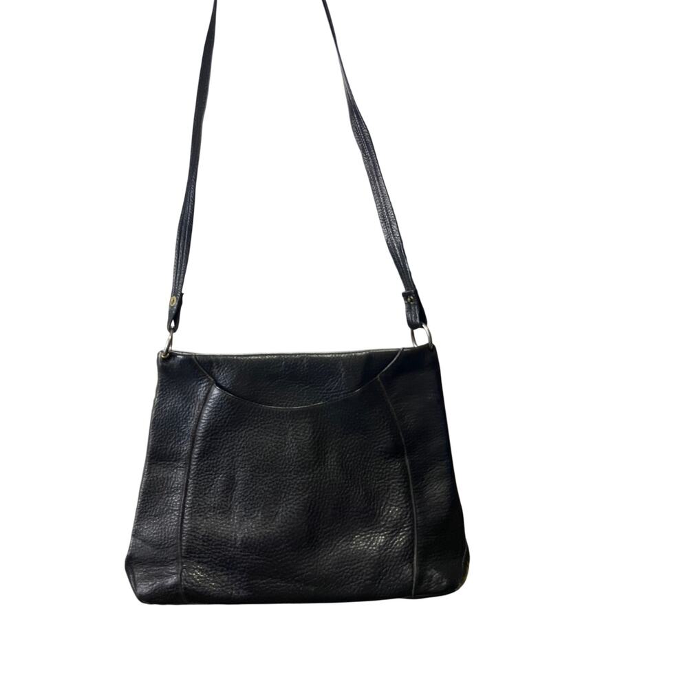 Vintage Justin Leather Medium Black Pebble Leather Bag Unlined